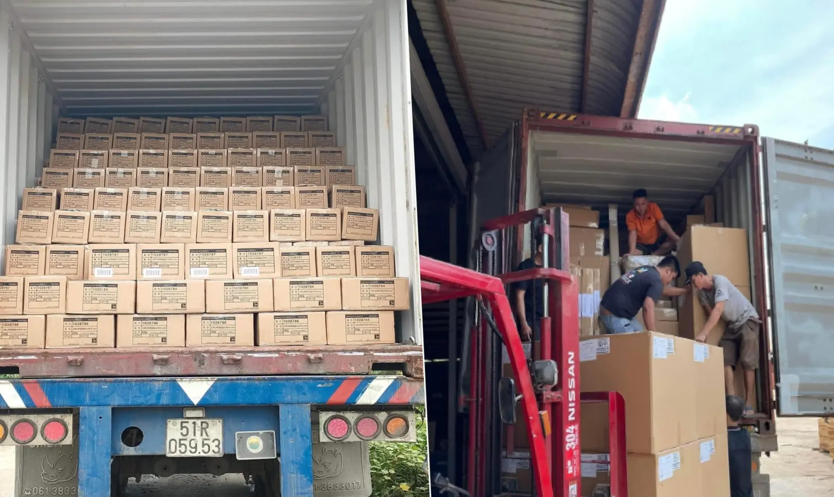Loading container